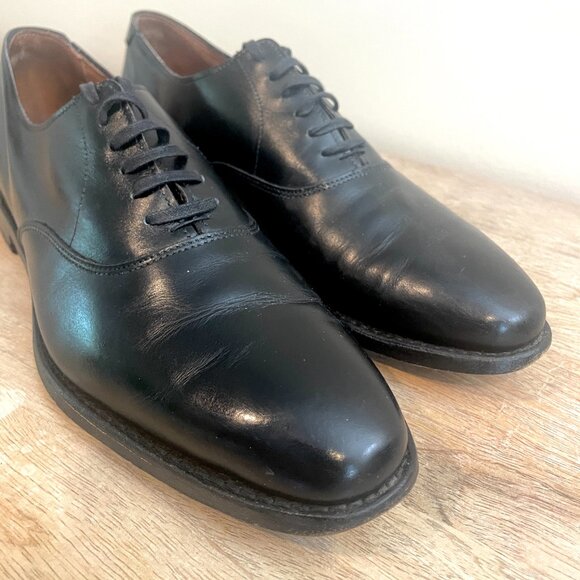 ALLEN EDMONDS CARLYLE Plain-Toe Men's Leather Oxford Dress Shoes Black Size 9.5 - Picture 2 of 9